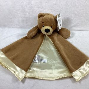 Baby Ganz Collection Brown Teddy Bear Security Blanket Plush Lovey Satin NWT